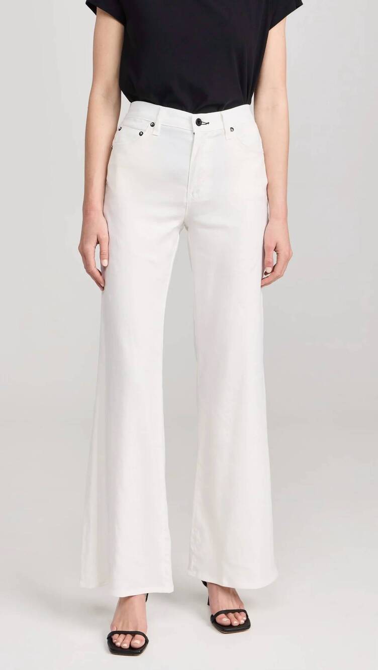 NEW ASKK NY juniper retro-inspired wide leg pants in ivory